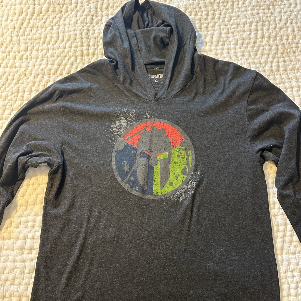 Spartan trifecta tribe light hooded t shirt